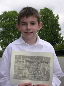 Thing One  with his diploma