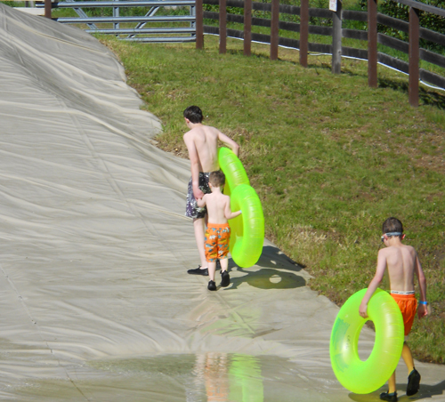 The Things on the way up to the waterslide