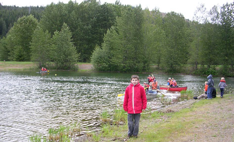 Canoeing on the lake