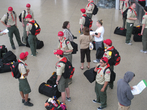 The two LDS jamboree troops at the airport