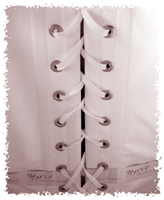 A view of the lacing from inside the corset