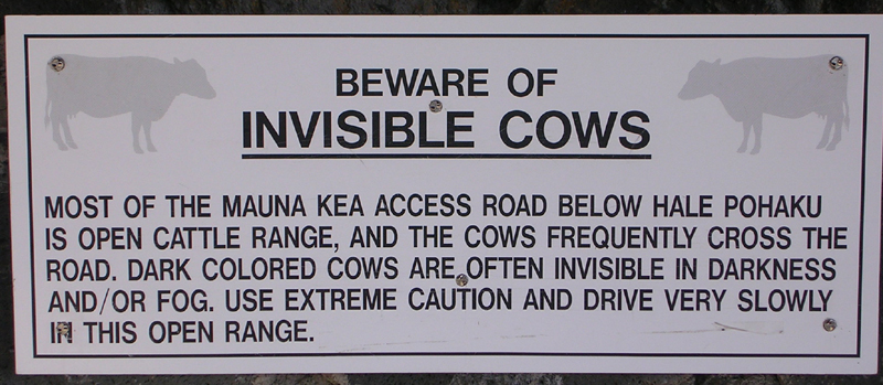 Beware of invisible cows