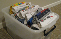 You probably have a bin like this in your closet
